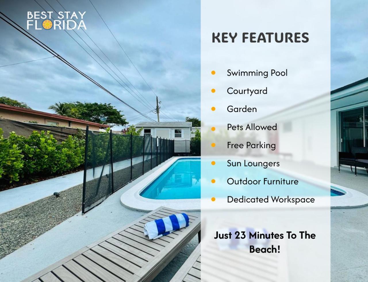 Tropical Villa Pool Courtyard & Garden View Fort Lauderdale Bagian luar foto